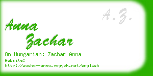 anna zachar business card